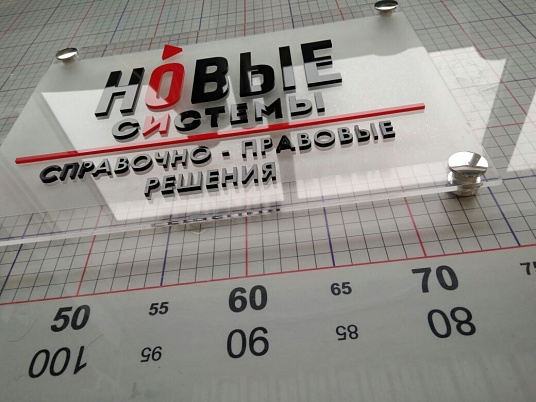 Табличка из оргстекла на дистанционных держателях